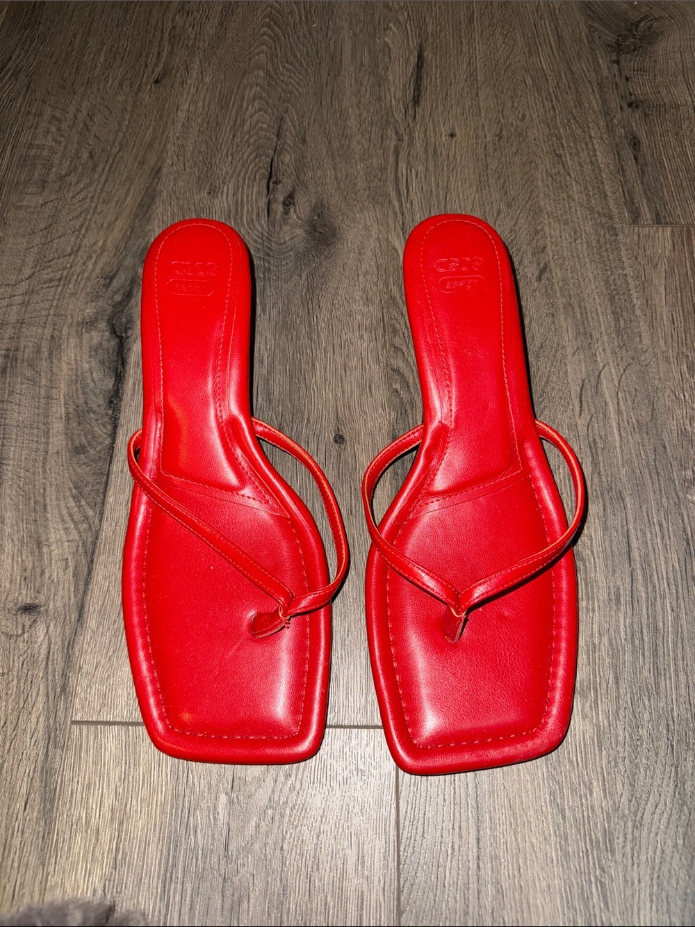 ASOS Design Red Square-Toe Strappy Slide Sandals – Women